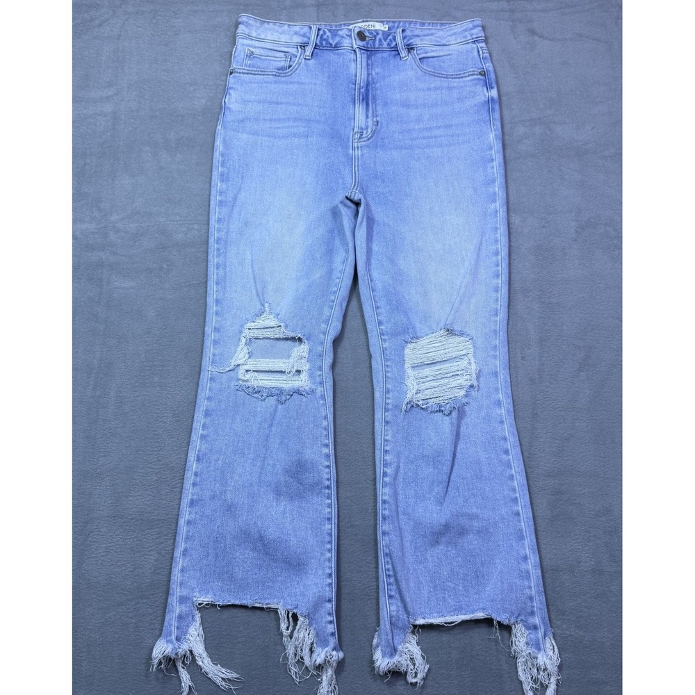 Hidden Jeans Womens 31x27 Highrise Flared Light Wash Stretch USA Distressed